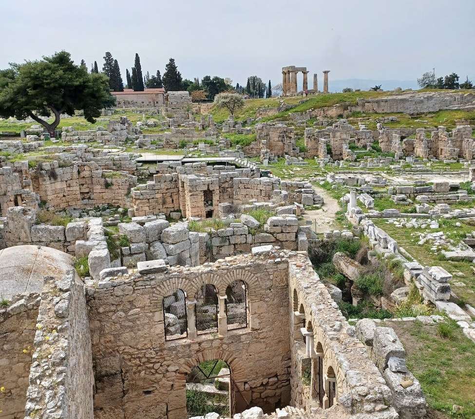 ruins of the ancient corinth in greece